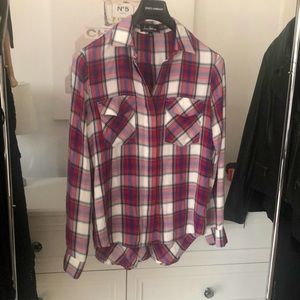 NWOT Sam Edelman Plaid Button Down Blouse, S